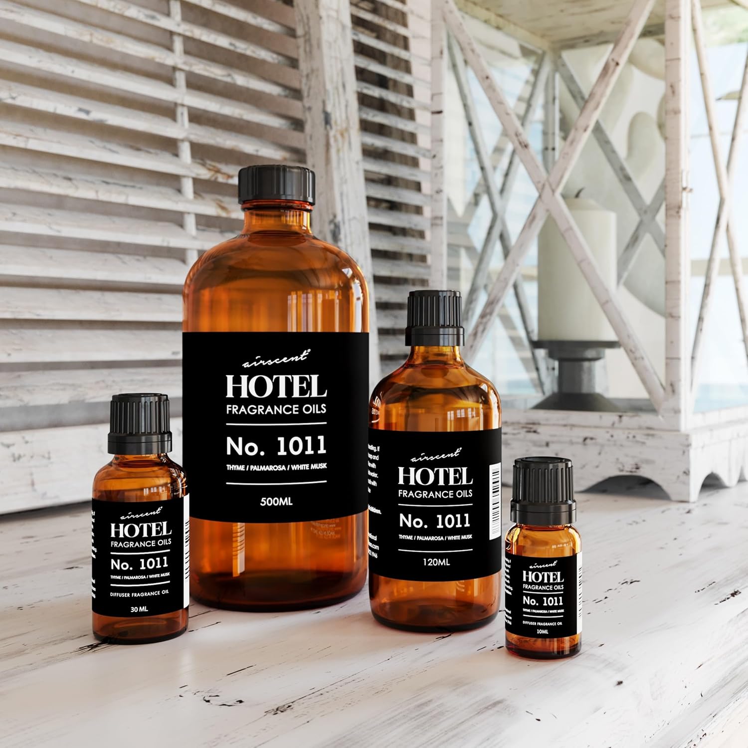 AirScent Hotel Diffuser Oil No. 1011 Inspired by The Beach Villas Hotel Scent - Premium Fragrance Oil for Ultrasonic and Waterless Diffusers and Crafting - 10 mL, .34 fl oz Glass Bottle