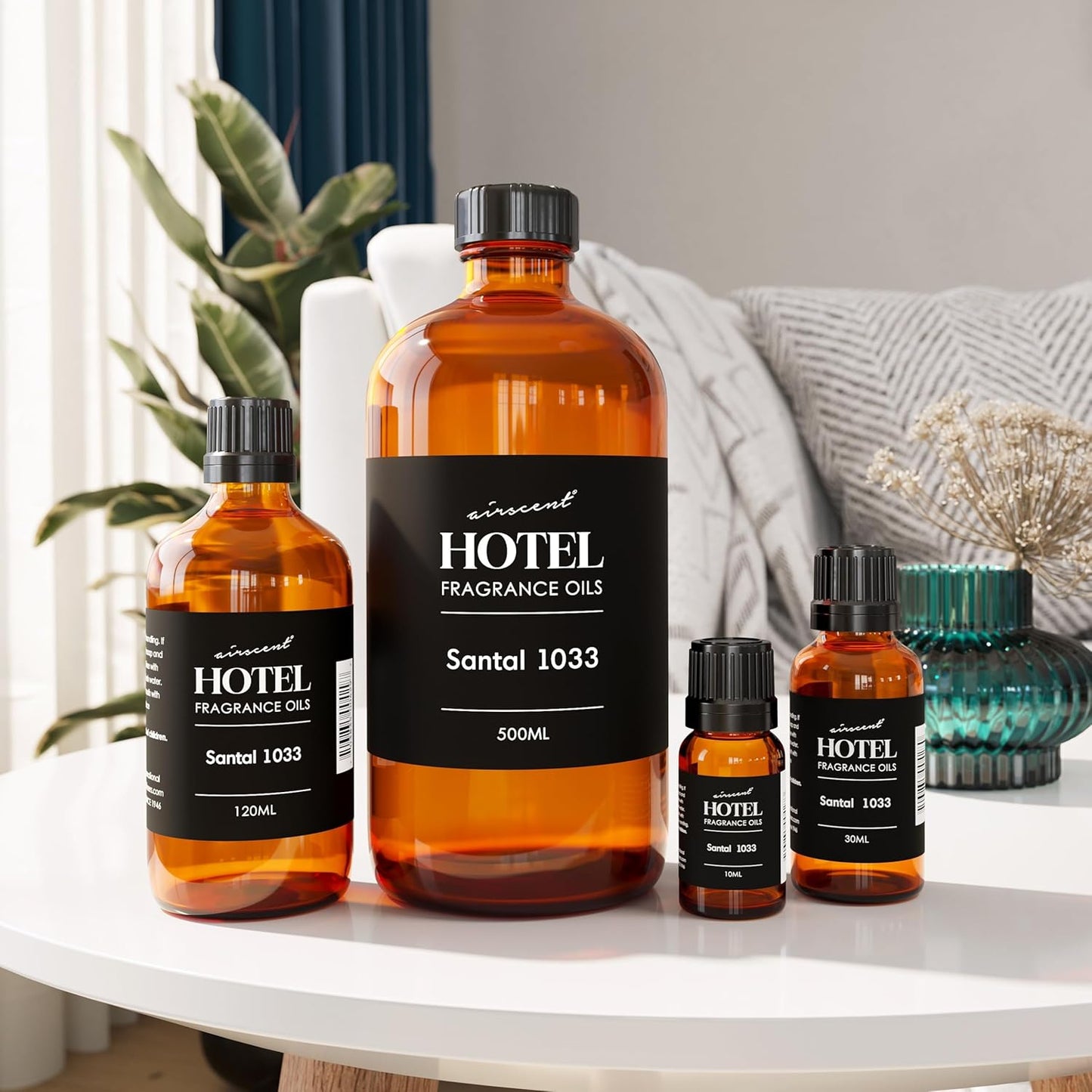 AirScent Santal Diffuser Oil No. 1033 - Santal-33 Inspired Perfume Dupe - Cardomom Sandalwood Iris - Fragrance Oil for Ultrasonic and Waterless Diffusers and Crafting - 10 mL, 0.34 fl oz
