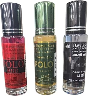 Perfumes de aceite para hombres – Aceites aromáticos roll-on de larga duración, 0.4 fl oz cada uno, paquete de 3