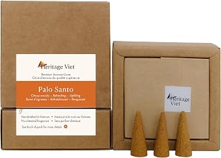 Premium Vietnam Incense - 16 Cones, No Chemical Fragrance, Handcrafted in Vietnam (Palo Santo)