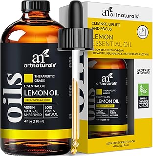 artnaturals Lemon Essential Oil (4.0 Fl Oz / 118ml) - 100% Pure Lemons Oils - Therapeutic Grade Best for Skin, Hair, Natural Solution, Aromatherapy & Diffuser