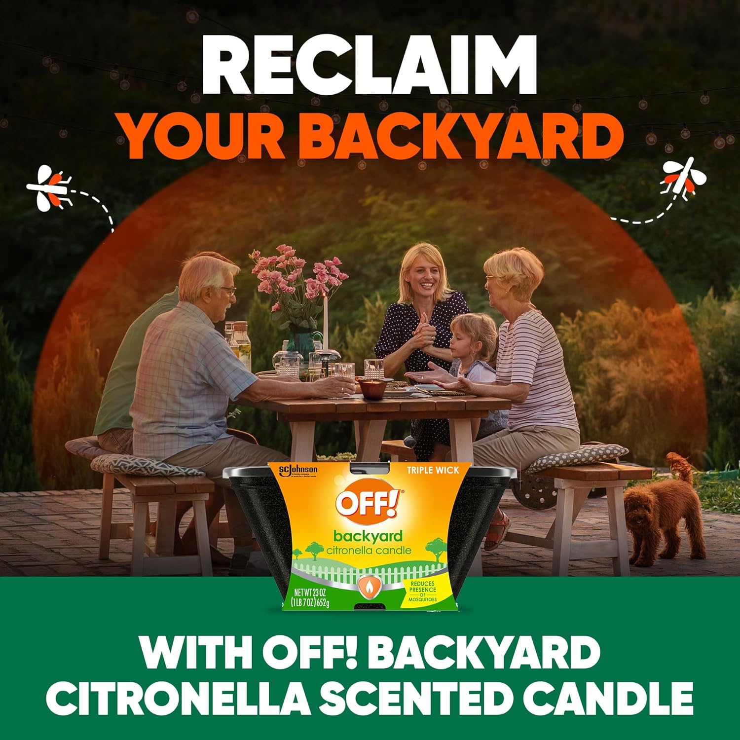 SC Johnson Off 3 Wick Citronella Bucket, 23 oz, Pack of 1