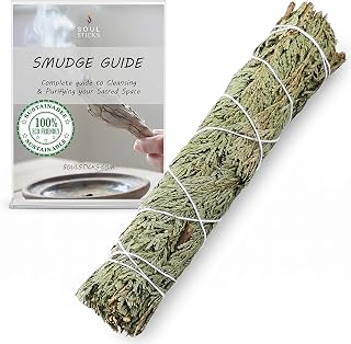 Soul Sticks Organic Cedar Sage Smudge Stick 1 Pack - 9 Inch | Floral Sage House Blessing | Cleansing House & Negative Energy