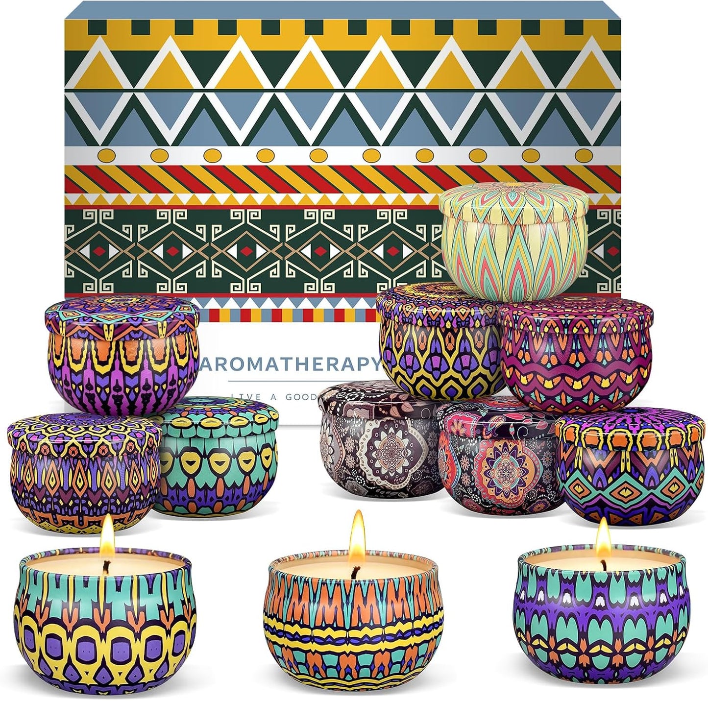 Scented Candles Gift Set,12 Pack Candles for Home Scented, 300 Hour Long Lasting Soy Wax Aromatherapy Candle Set, Birthday Gifts for Women with Gift Box