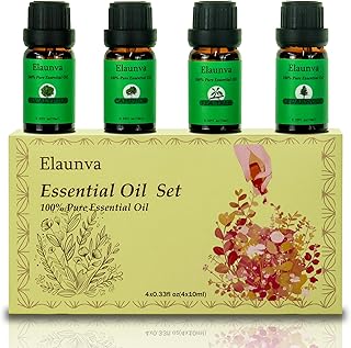 Essential Oils Set,100% Pure Natural,4 Scents(Eucalyptus/Tea Tree/Cedarwood/Camphor),for Aromatherapy and Home Fragrance,Aroma Therapy Oil,Gift for Friends/Family (0.33Fl Oz*4, Tree Set)