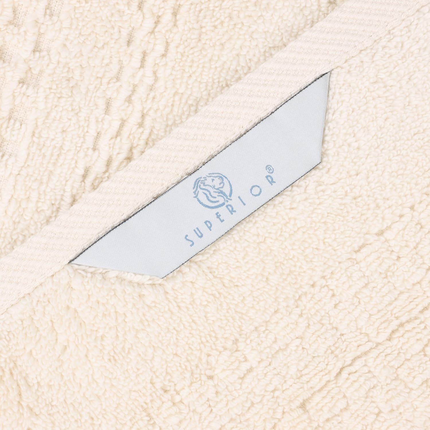 Superior Playa Zero Twist Cotton Medium Weight Towels, for Guest Bath, Bathroom, Shower, Spa, Plush, Quick Dry, Ultra-Soft Towels, Bath Essentials, Waffle Textured, 6 Piece Assorted Towel Set, Ivory