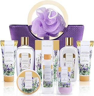 Spa Luxetique Gift Baskets for Women, Spa Gifts for Women - 10pcs Lavender Bath and Body Sets with Body Lotion, Bubble Bath, Relaxing Spa Sets, Birthday Mothers Day Gifts for Mom