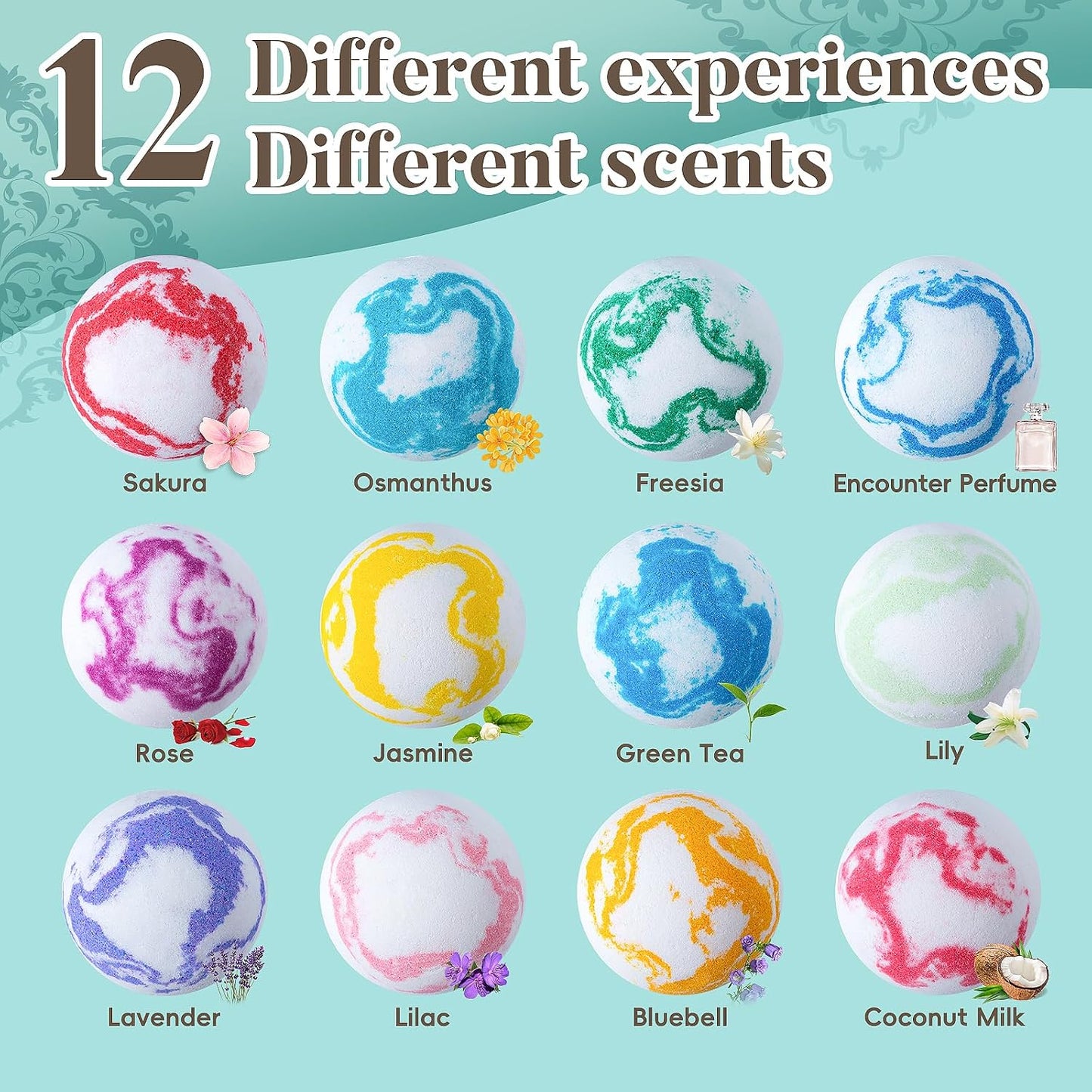 Bath Bombs Gift Set for Women Men, 12 Pack Organic & Natural Bath Bombs | Foam Spa Bath, Calming Relaxation, Aromatherapy, Perfect Presents for Women Men