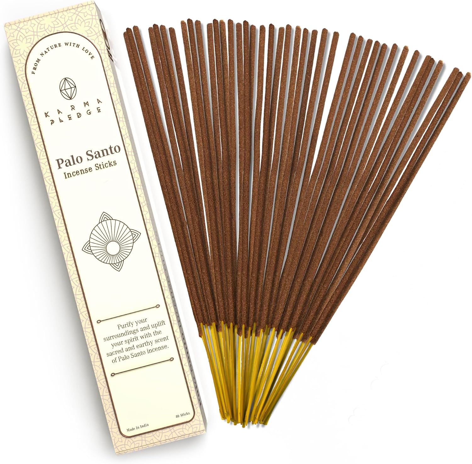 KarmaPledge Palo Santo Incense Sticks, Burn Time 45-60 Min, 40 Sticks