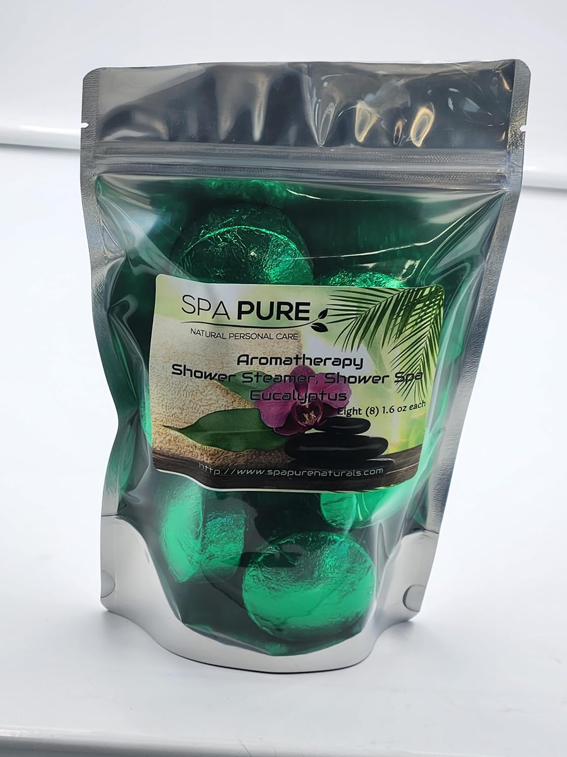 Eucalyptus Shower: Tablets/Steamers/Bombs Made with 100% Natural/Organic Essential Oils - Transform Your Shower - Transform Your Mood (8 Pack) Count of 1, Green