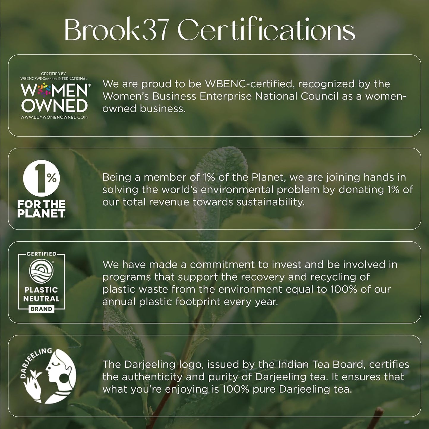 Brook37 Chamomile Mint Herbal Tea - Caffeine Free, Herbal Wellness Tea with Chamomile, Lavender, Rose and Spearmint - Plant-Based Pyramid Sachets, Floral Mint Blend, Gourmet Gift for Tea Lovers