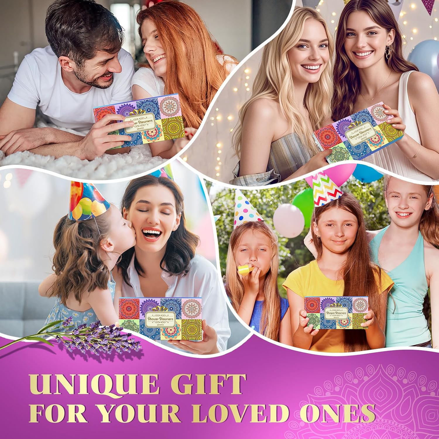 Qivatex Shower Steamers Aromatherapy, SPA Relaxation Shower Bombs for Women | Great Birthday Gifts for Women, Mom, Wife, Sister and Teen girls. Ideal Present for Christmas and Daily Relaxation