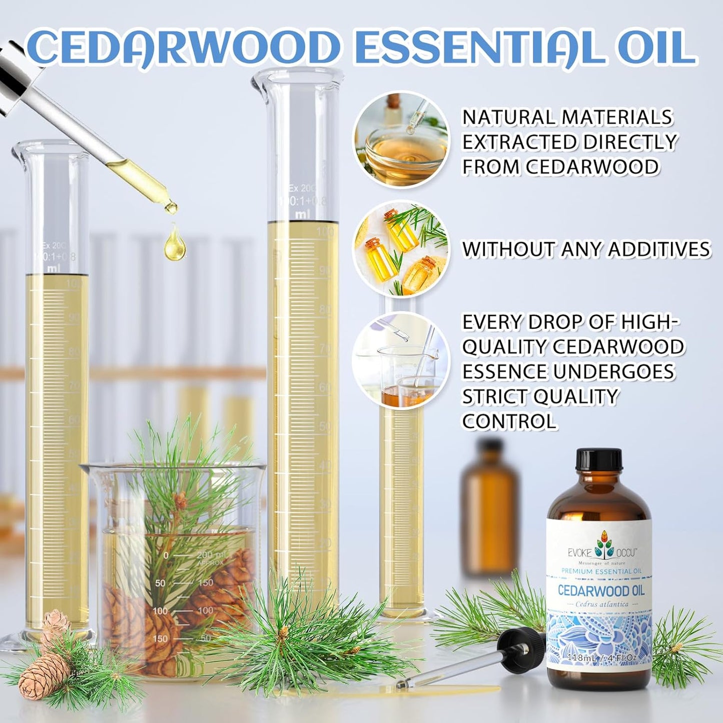 EVOKE OCCU Cedarwood Essential Oil and Vetiver Essential Oil - 4 Fl Oz