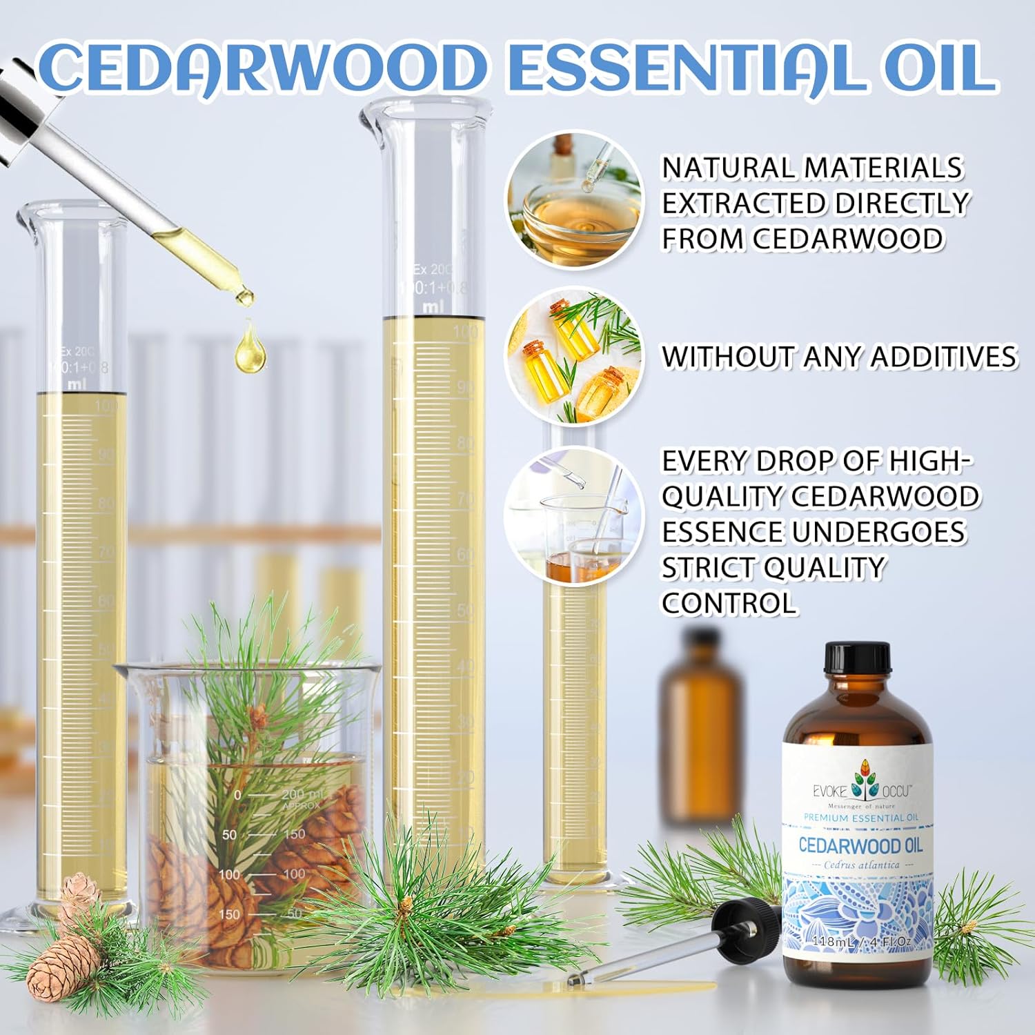 EVOKE OCCU Cedarwood Essential Oil and Vetiver Essential Oil - 4 Fl Oz