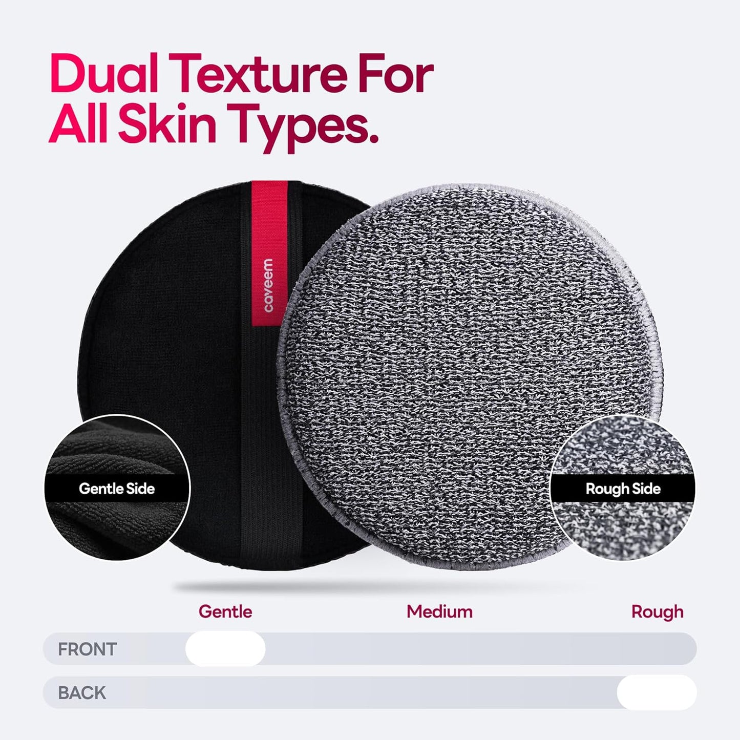 Caveem Exfoliating Body Scrubber, Bath and Body Scrub Buffer, Body Exfoliator for Remove Dead Skin, Gentle and Rough Lightweight Sponge for Shower (2 Pack)