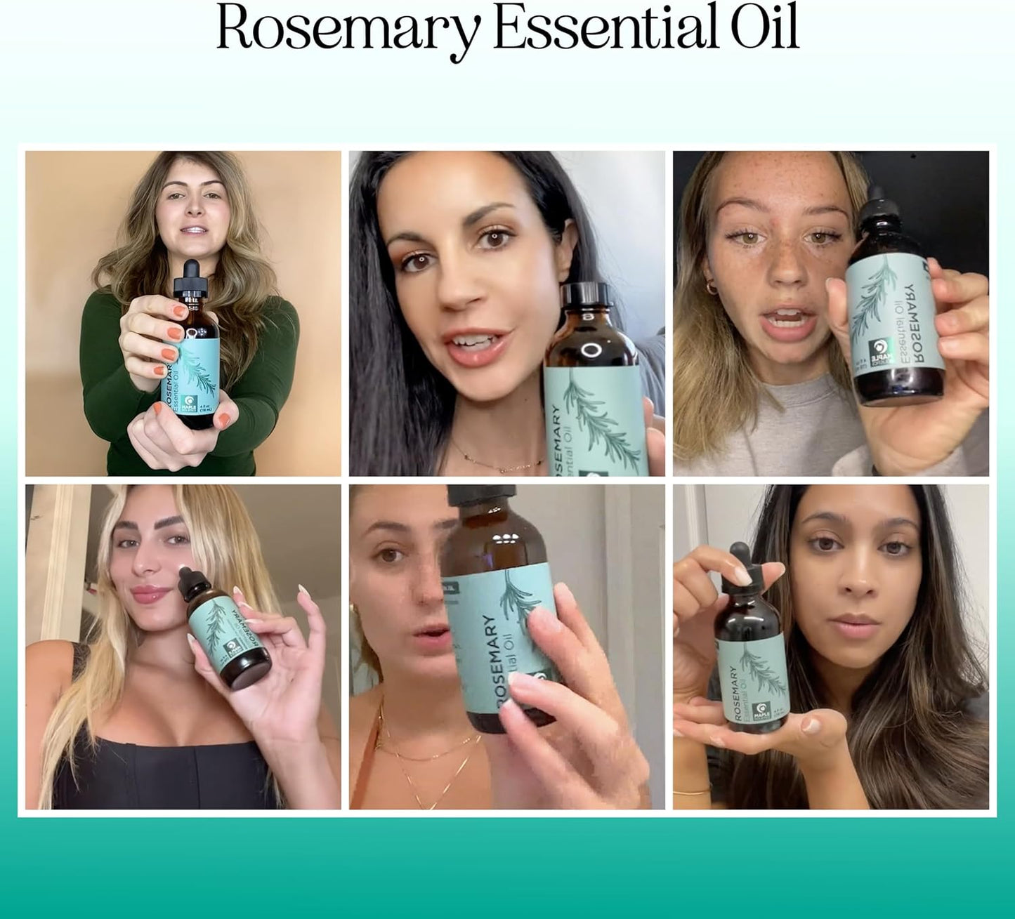 Pure Rosemary Essential Oil with Dropper - Undiluted Rosemary Oil for Hair Skin and Nails and Refreshing Aromatherapy Oil for Diffusers - Rosemary Essential Oil for Cleansing Dry Scalp Care 4oz