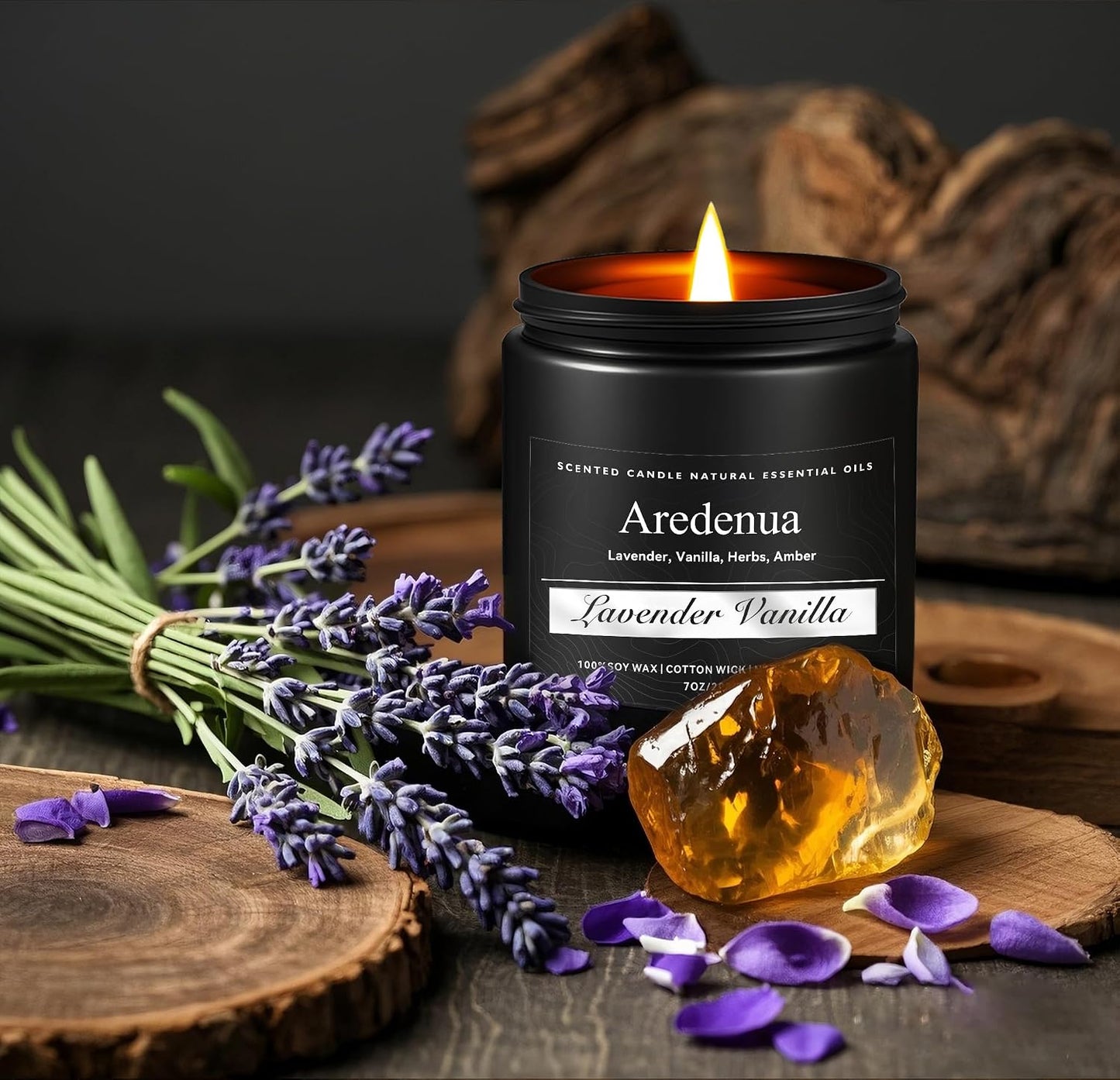 Lavender Vanilla Candle | Self-care Candle Gifts, Soy Candles for Home Scented, Aromatherapy Gifts for Women Men - 7oz Scented Candles for Home, 50 Hours Burn Time, Perfect for Relaxing Home Fragrance