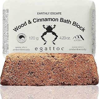 Bath Bombs for Women, Wood & Cinnamon Bath Fizzies with Sea Salt & Essential Oils, Moisturizing Bath Block for Dry Skin Relief, Natural Aromatherapy Home Spa Gift, Earthly Escape Scent