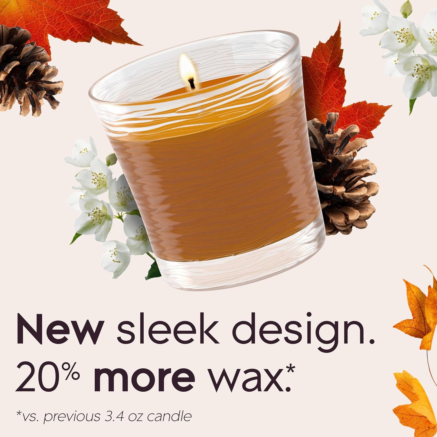 Glade 1-Wick Scented Candle Jar, Cashmere Woods, Air Freshener Infused with Essential Oils, 4.08 Oz, 2 Count