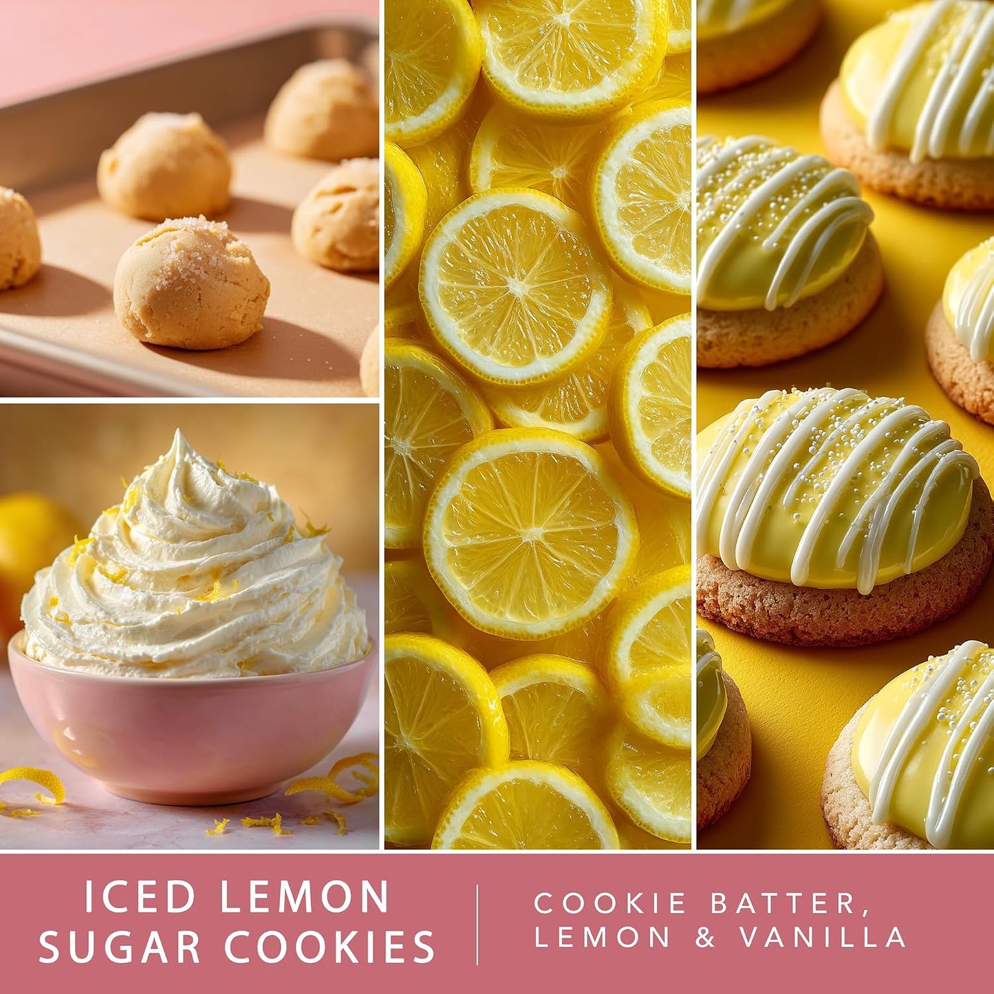 ScentSationals Iced Lemon Sugar Cookies Scented Wax Melts - Cookie Batter, Lemons, & Vanilla, 10oz (24 Cubes)