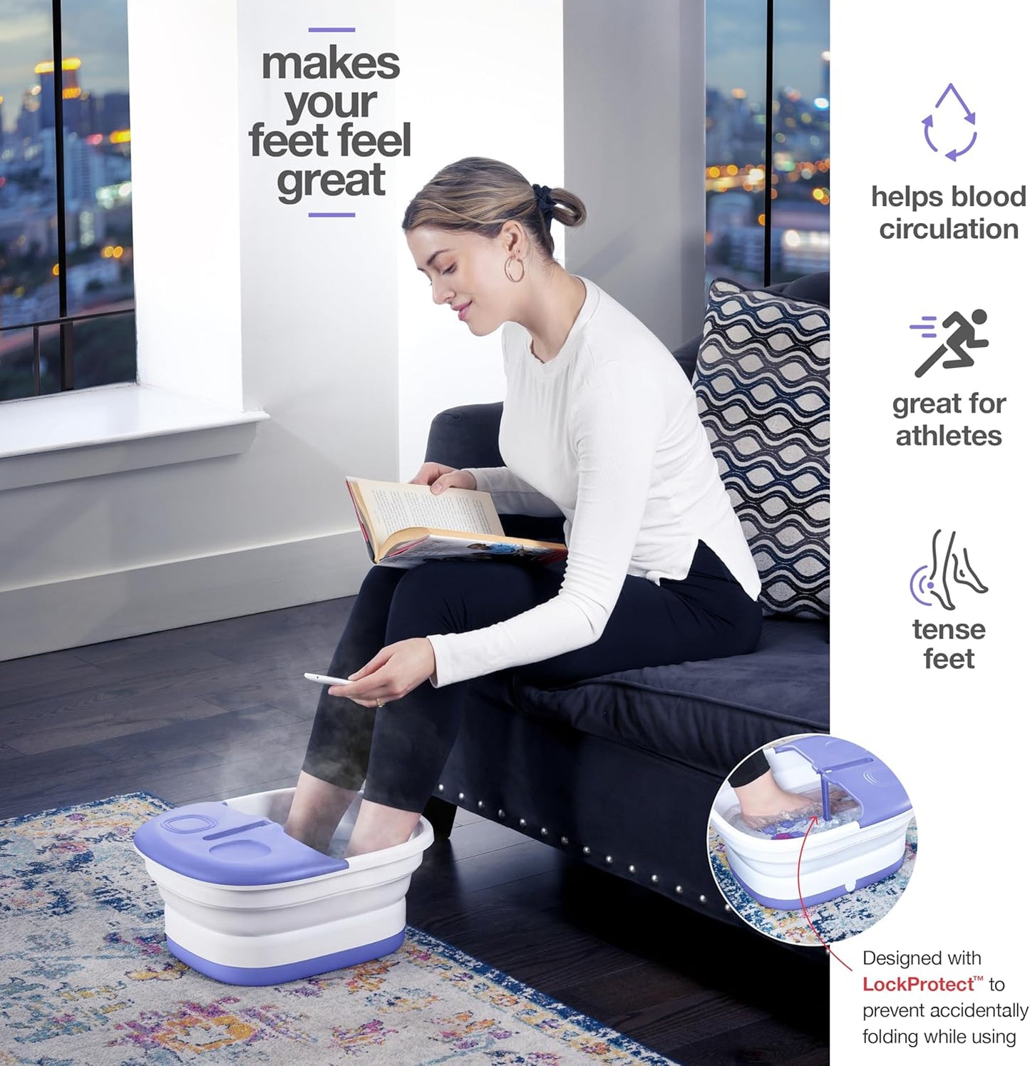 Medical king Foot Spa with Heat and Massage and Jets Includes A Remote Control A Pumice Stone Collapsible Foot Spa Massager with Heat and Massage Bubbles and Vibration