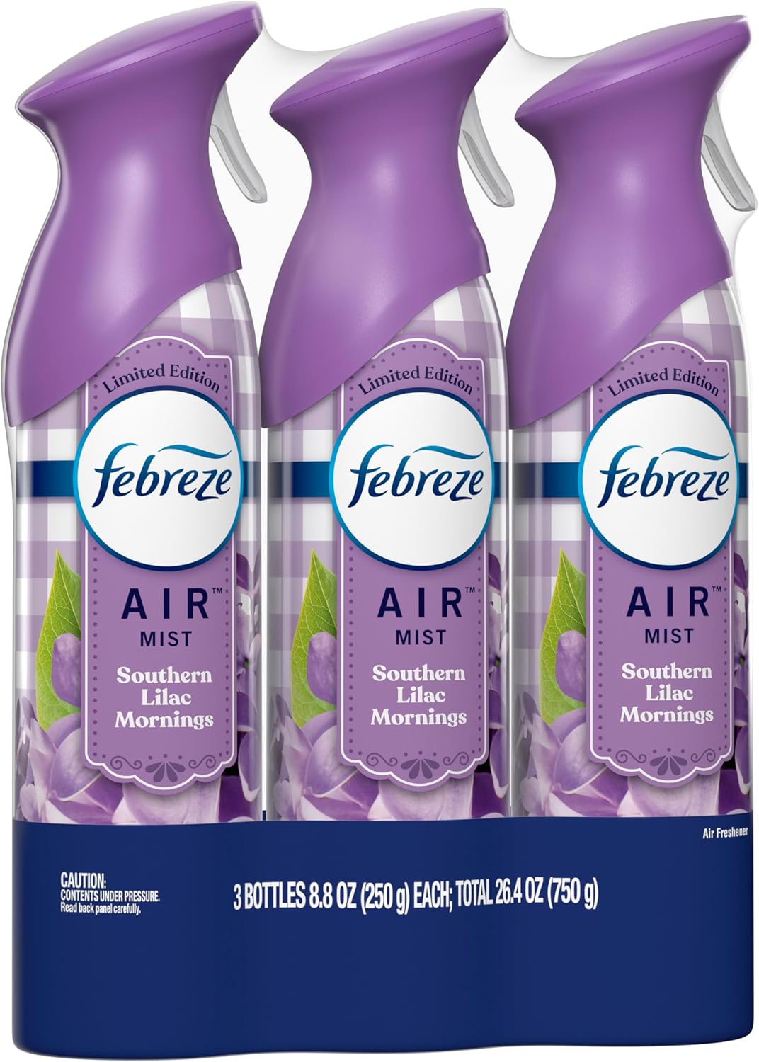 Febreze Air Mist Air Freshener Spray, Odor-Fighting Room Spray, Air Fresheners for Home and Bathroom and Kitchen, Aerosol Can, Southen Lilac Mornings Scent, Purple, 8.8oz (Pack of 3)