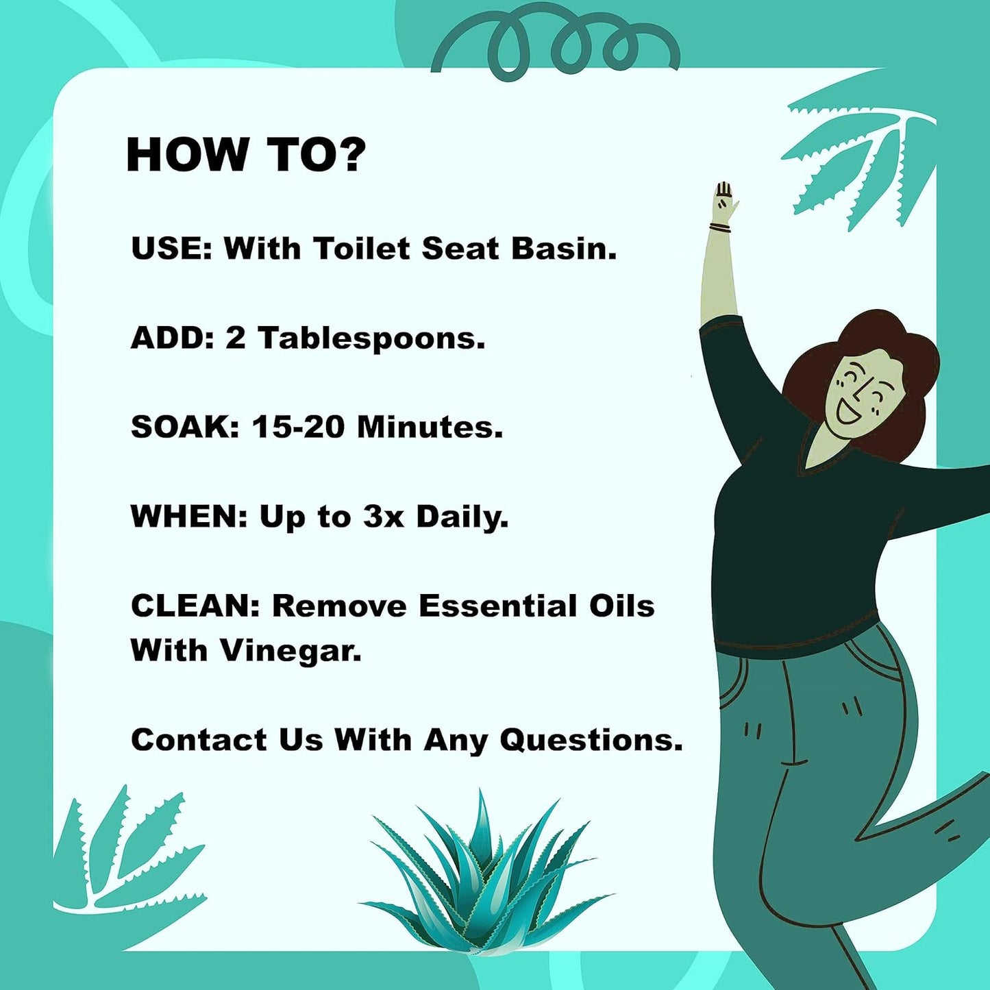 Sitz Bath for Hemorrhoids Soothing 20-in-1 Salts Mix + E Oils, 15 Soaks Concentrate for Toilet Seat Basin