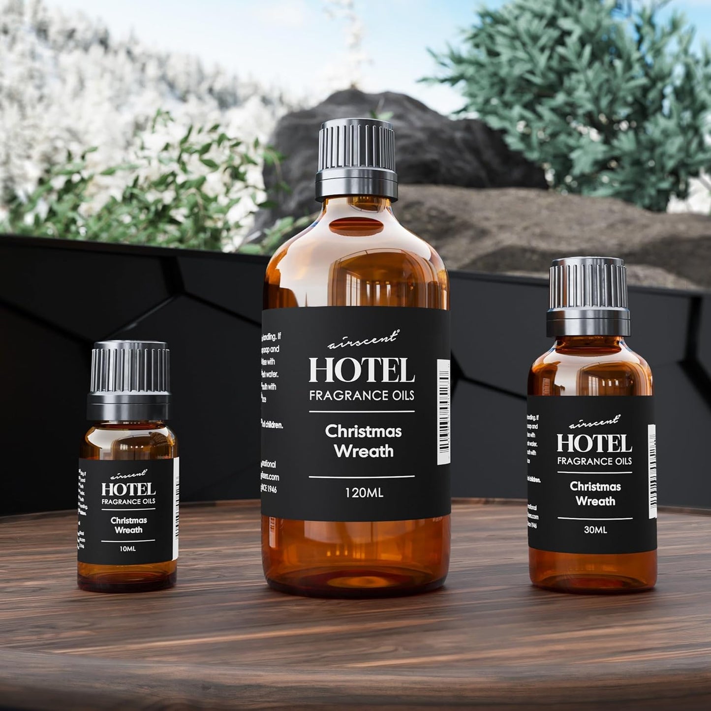 AirScent Christmas Wreath Holiday Diffuser Oil - Premium Holiday Fragrance Oil for Ultrasonic and Waterless Diffusers and Crafting - 120ml, 4 fl oz Glass Dropper Bottle - Balsam Fir Essential Oil