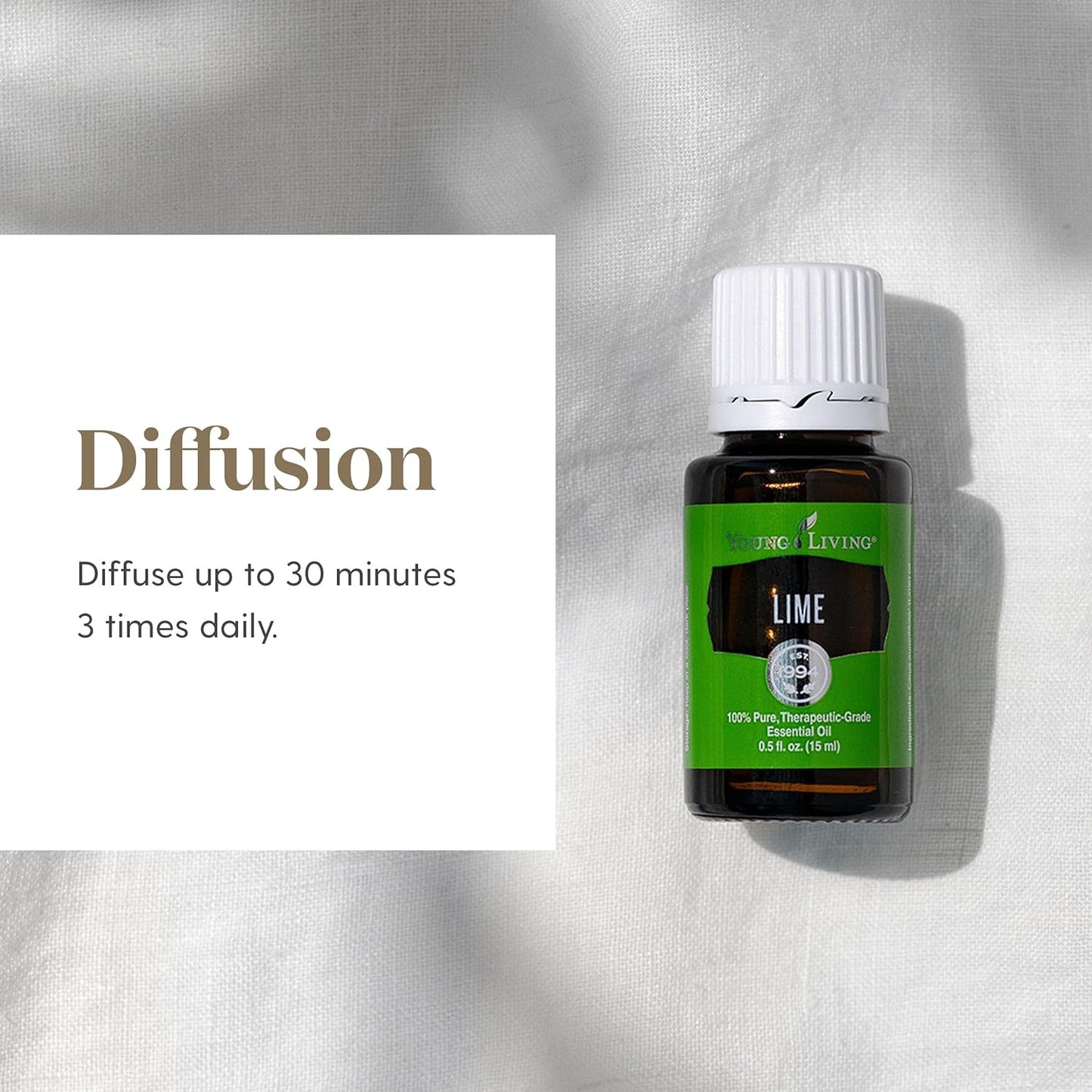 Young Living Lime Essential Oil 15 ml | Bright Citrus Aroma for Diffusers, Massage & Aromatherapy | Cold Pressed Lime Peel Botanical Oil | Fresh Zesty Fragrance | Seed to Seal Quality
