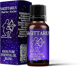 Mystix London | Sagittarius Zodiac Sign Astrology Essential Oil Blend 10ml | Woody Citrus Aroma | Bergamot Citrus Bergamia Frankincense Boswellia Serrata