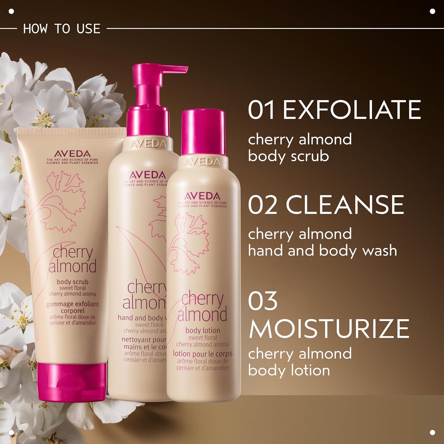 Aveda Cherry Almond Hand & Body Wash |with Sweet Almond Oil, Cherry Blossom Extract | Sweet Floral Aroma of Tonka Bean, Certified Organic Orange, Ylang Ylang | 97% Naturally Derived*