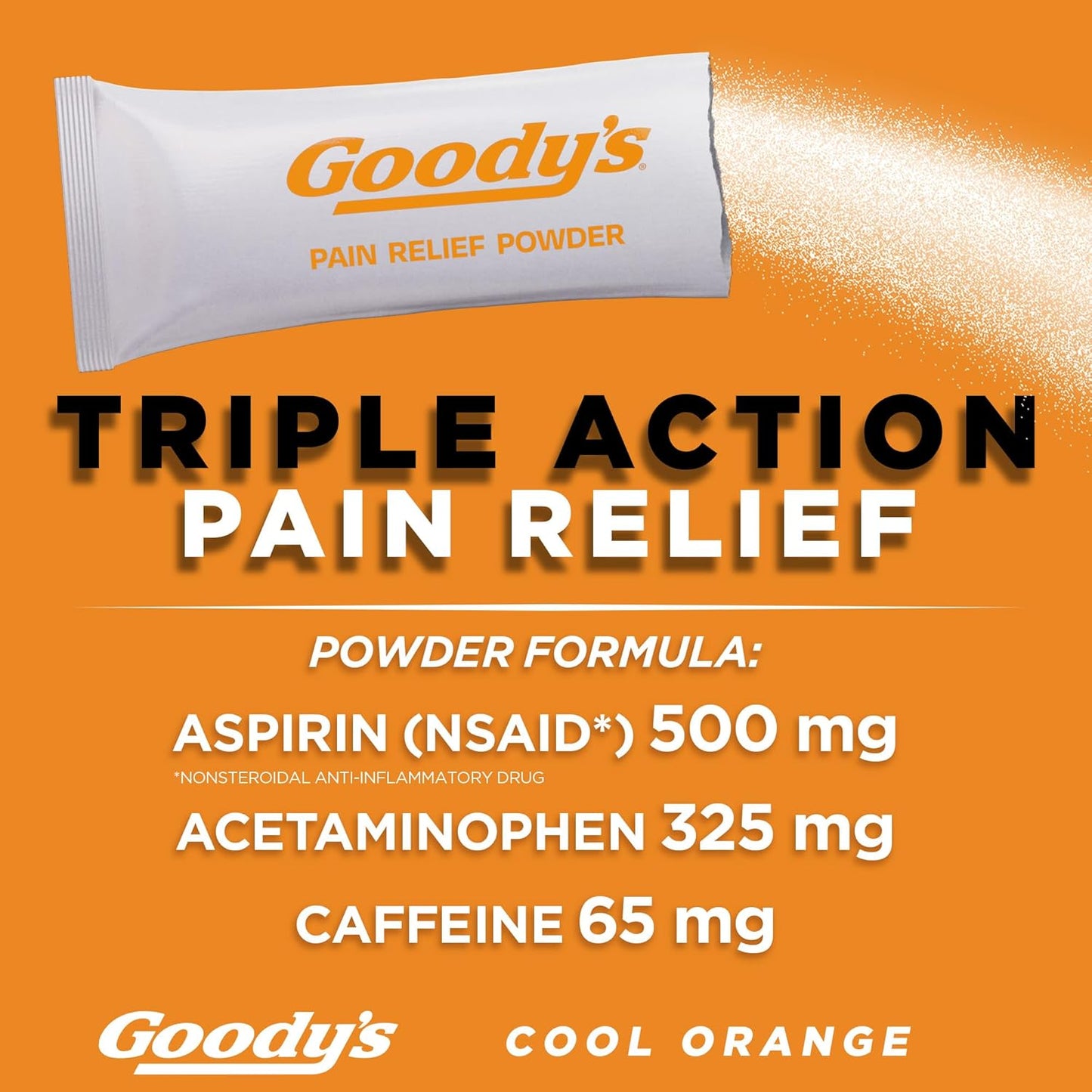 Goody's Extra Strength Headache Powder, Cool Orange Flavor Dissolve Packs, 24 Individual Packets (2 Pack)