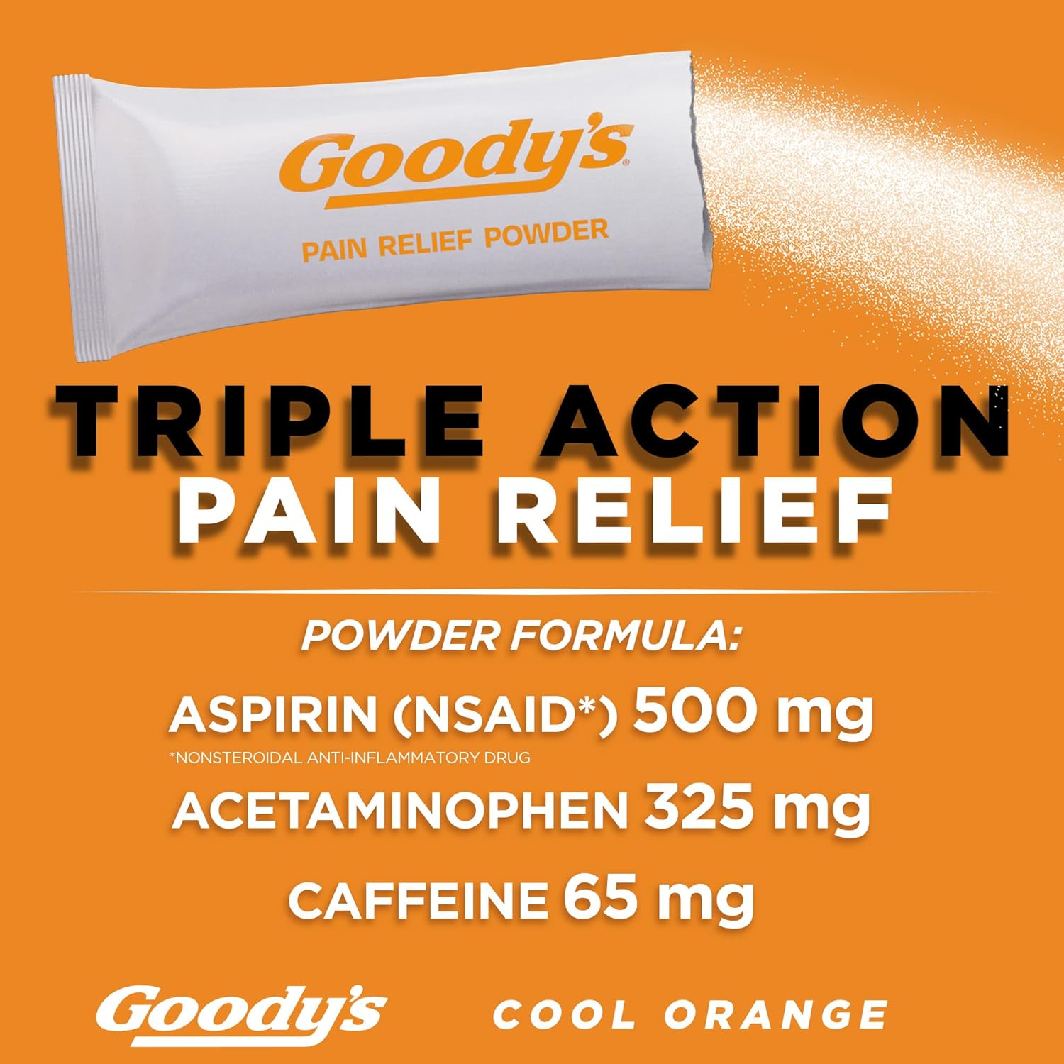 Goody's Extra Strength Headache Powder, Cool Orange Flavor Dissolve Packs, 24 Individual Packets (2 Pack)