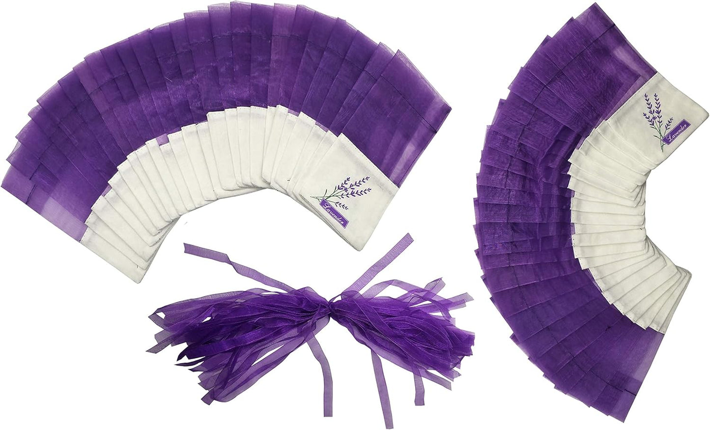 Sanrich 50PCS Lavender Sachet Bags Empty Purple Gauze Ribbons Cotton-Ramie Sacks (deep Purple)