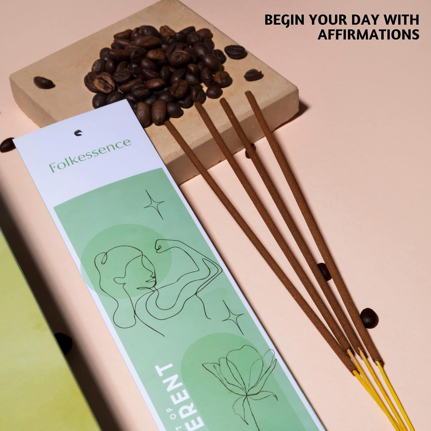 Folkulture Incense Sticks (120 Sticks) | Set of 6 Premium Incense For Manifesting, Aromatherapy, Gifts | No Charcoal,Organic, Non Toxic, 45 Mins, Long Burning Frankincense, Coffee, Mint Insence-Sticks