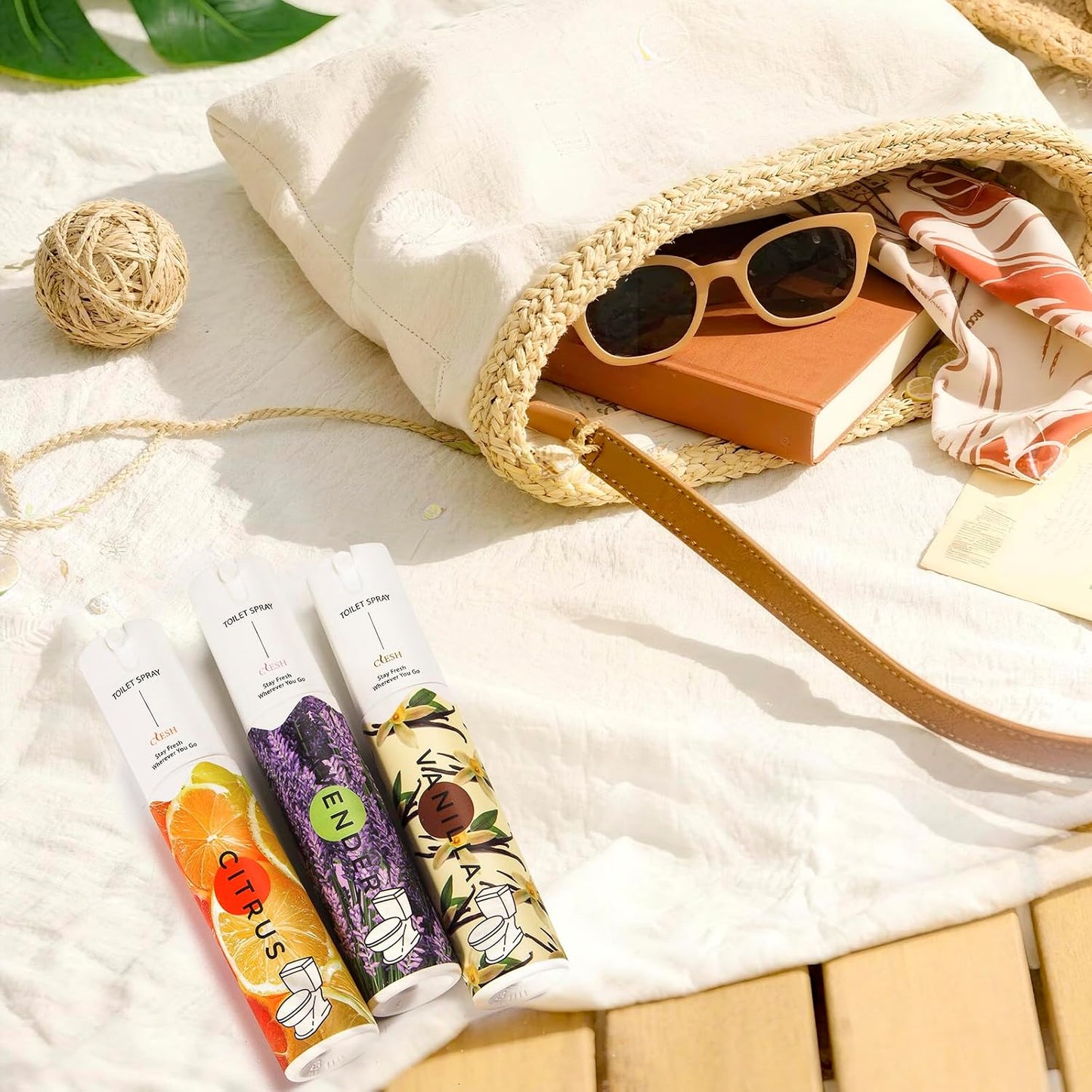 Travel Size Toilet Spray, Bathroom Odor Eliminator, 3 Pack, 1 fl oz Each, Up to 150 Uses, For Home and Travel, Essential Oils Freshener Spray, Citrus, Lavender, Vanilla