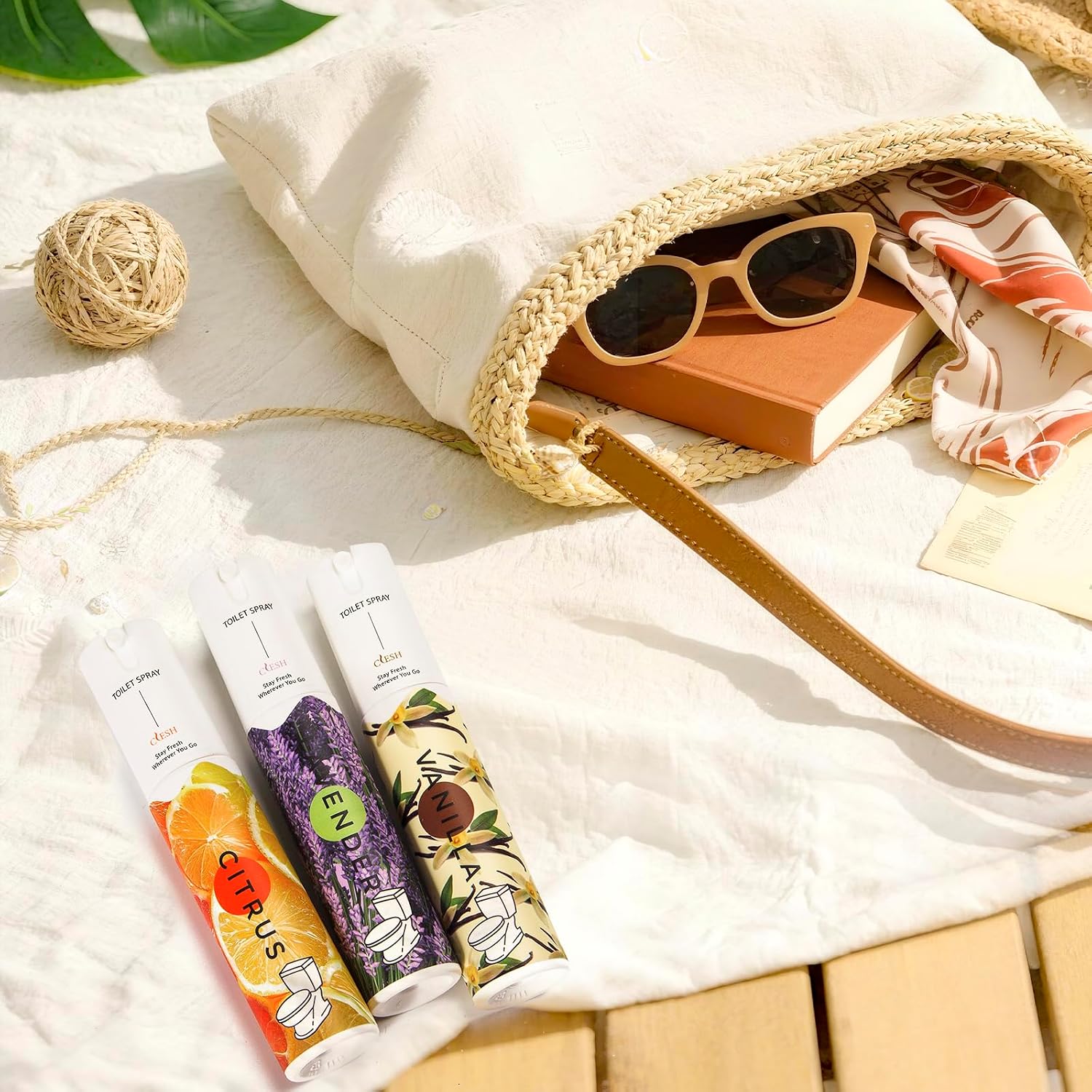 Travel Size Toilet Spray, Bathroom Odor Eliminator, 3 Pack, 1 fl oz Each, Up to 150 Uses, For Home and Travel, Essential Oils Freshener Spray, Citrus, Lavender, Vanilla