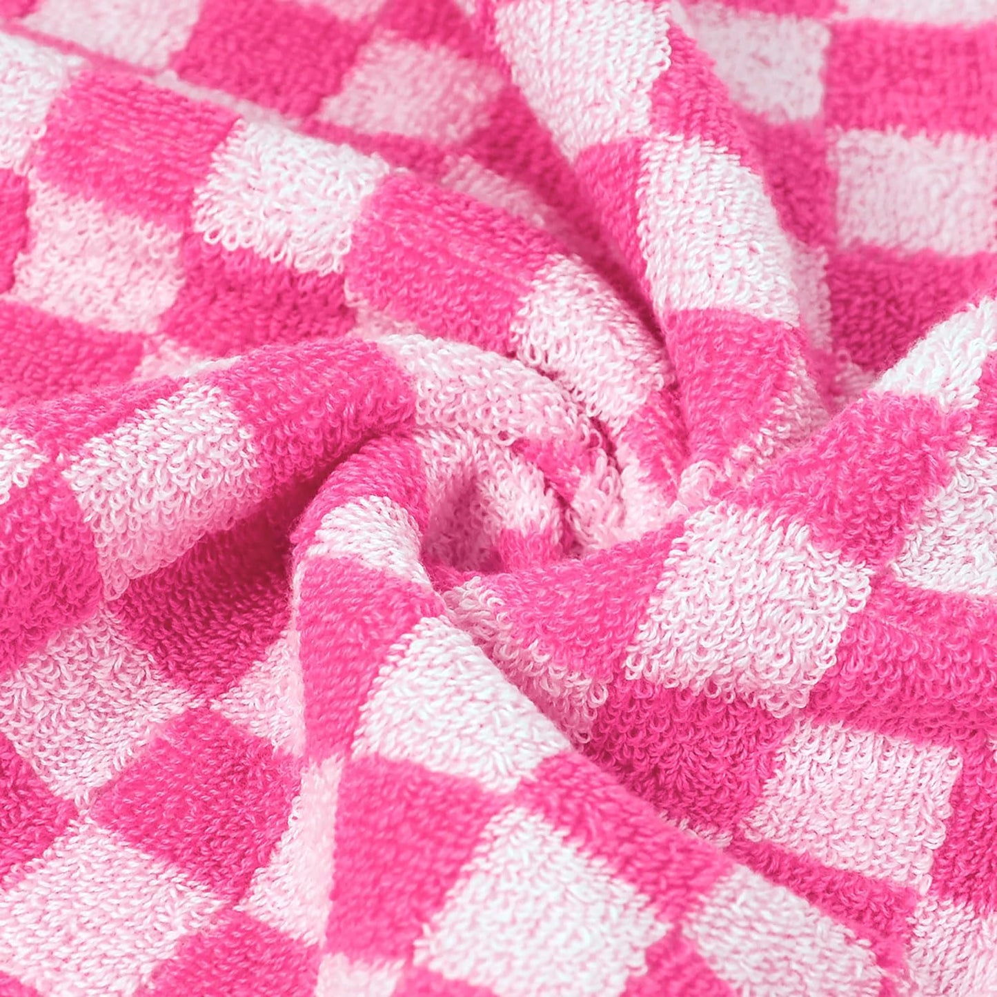 Jacquotha Pink Hand Towels 4 Pack, Cotton Decorative Bathroom Hand Towel & Checkered Kitchen Decor, 13" x 29"