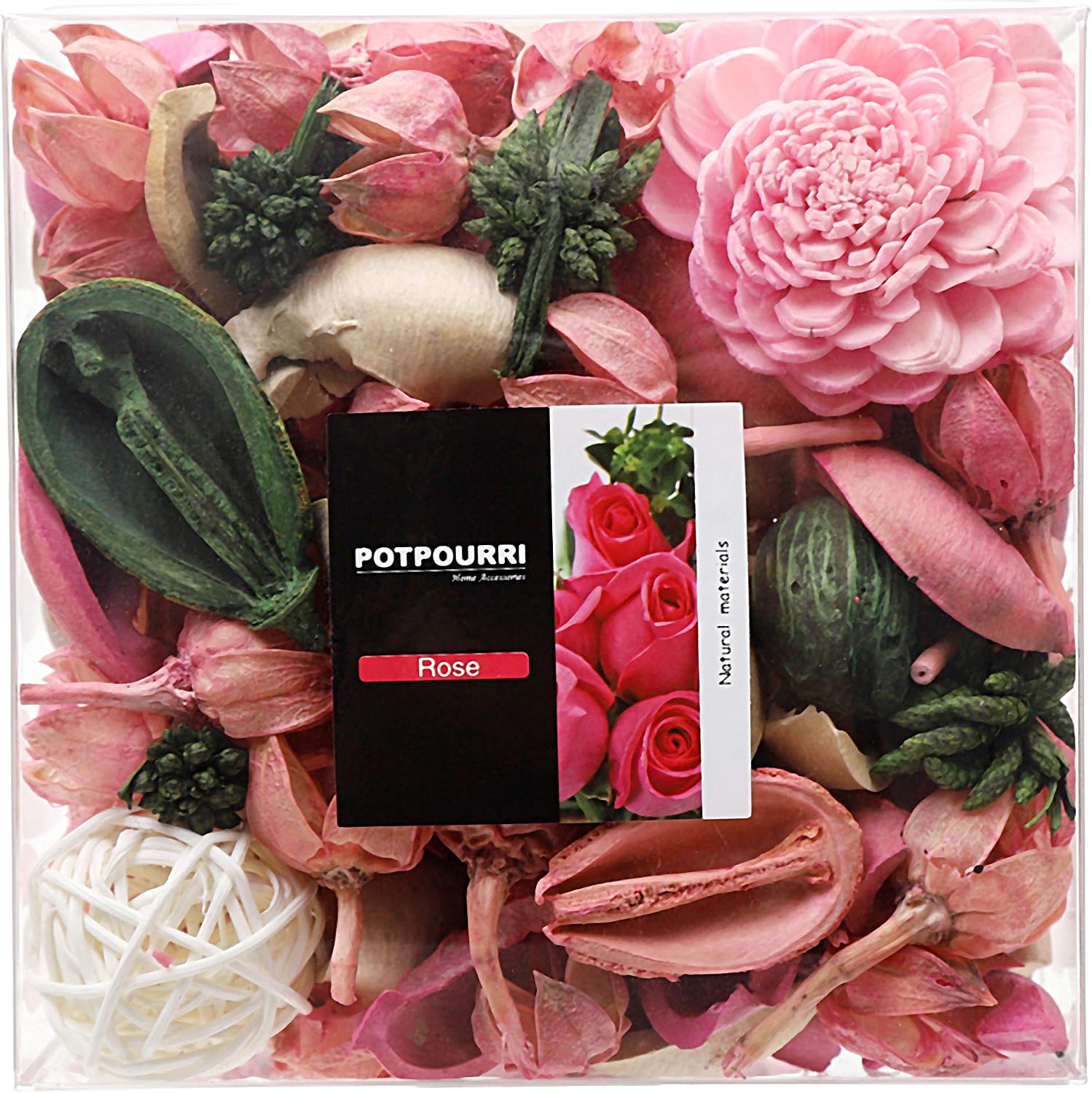 Qingbei Rina Spring Potpourri,Rose Scented Potpourri Bowl Filler Dried Flower,Pink Decorative Popery,Home Fragrance Perfume,Bathroom Decor,9.8 Oz