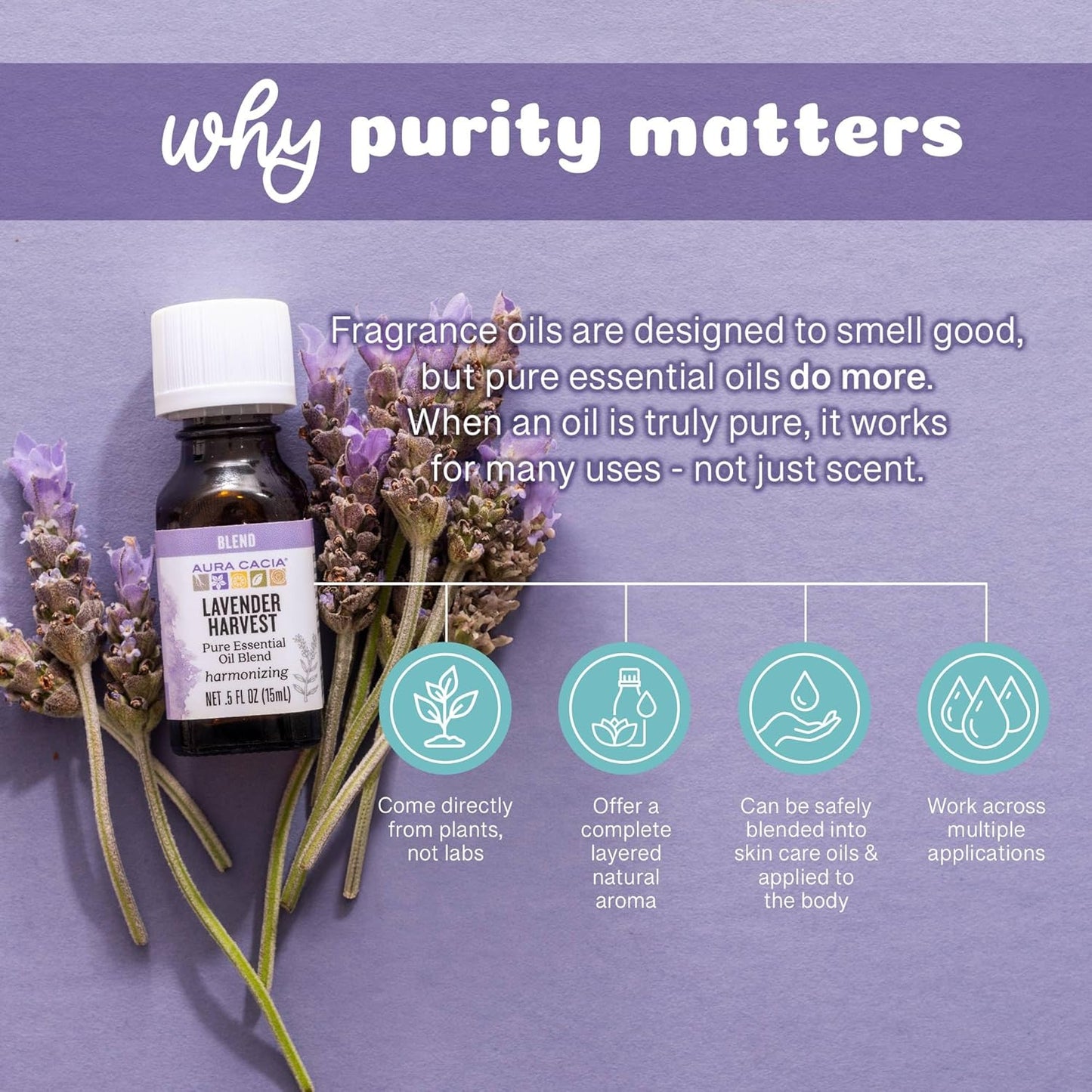 Aura Cacia - Lavender Harvest Pure Essential Oil Blend | 0.5 fl. oz.