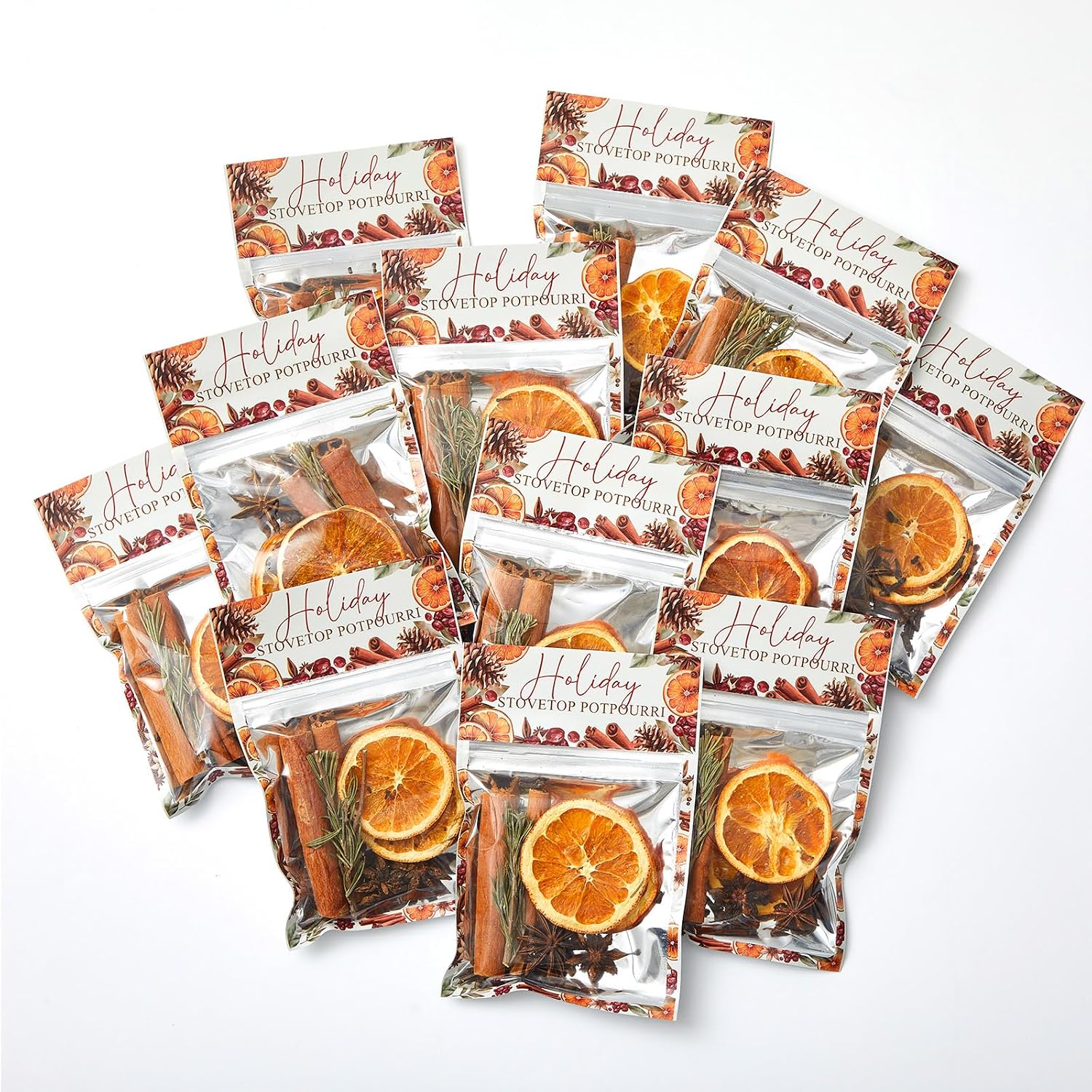 36 Pcs Christmas Potpourri Simmer Pot Kit Christmas Scent Stocking Gifts Holiday Stovetop Potpourri for Home Fragrance Housewarming Hostess Gift