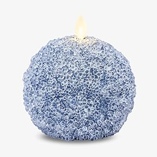 Luminara - Flameless Holiday Crystal Beads Glitter Sphere Candle - Spring Lake - Pack of 1-4x4.25 - Auto Timer Built-in 5-Hour Timer Indoor Use