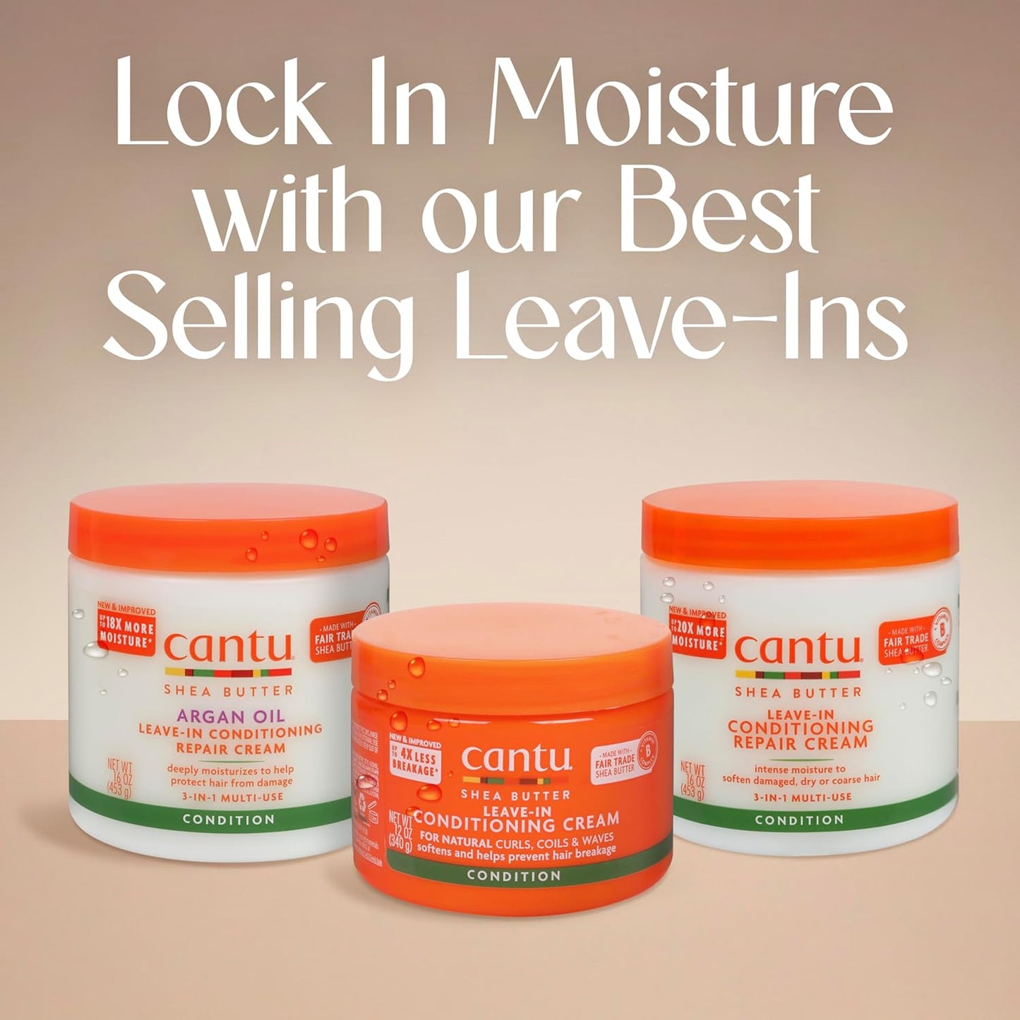 Cantu Argan Oil Leave in Conditioning Repair Cream, 16 Ounce