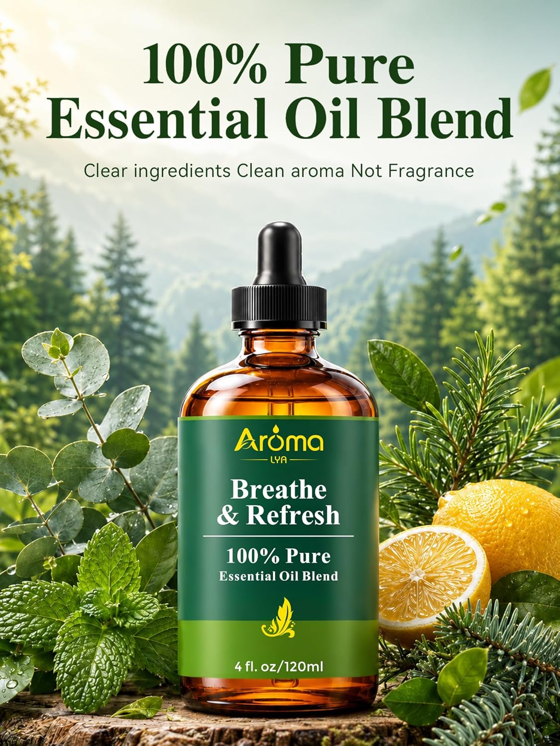 Breathe & Refresh — A 100% Pure Essential Oil Blend Cool-Crisp Blend that Makes Any Space Feel Like Fresh Air Again, Essential Oils for Diffusers for Home