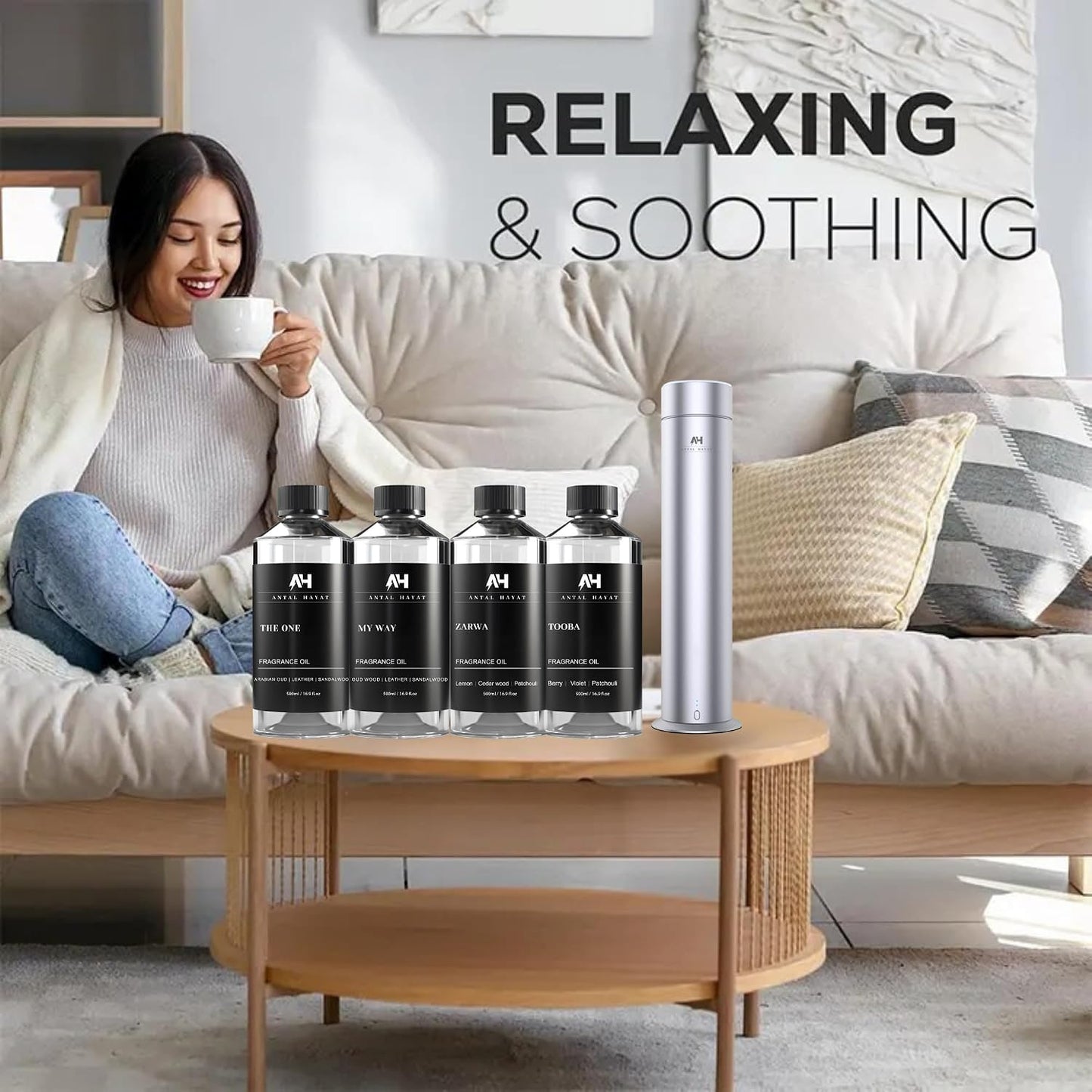 Hotel Scents Santal Diffuser Oil 500mL - Aromatherapy Fragrance Inspired by 5-Star Hotels - Notes of Sandalwood, Leather & Cedar - Inspired by Santal Perfume - Luxury Home Scents Refill