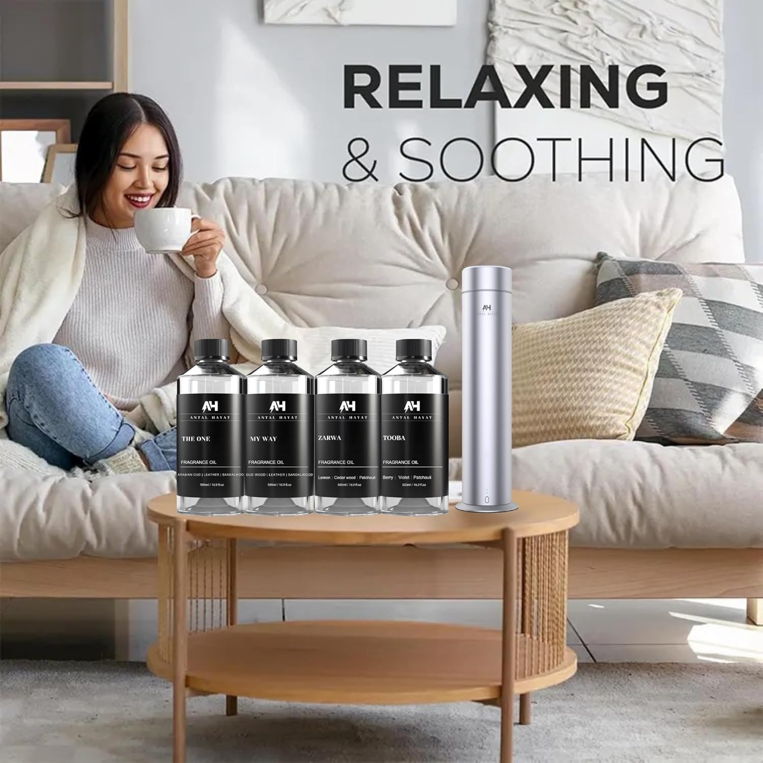 Hotel Scents Santal Diffuser Oil 120mL - Aromatherapy Fragrance Inspired by 5-Star Hotels - Notes of Sandalwood, Leather & Cedar - Inspired by Santal Perfume - Luxury Home Scents Refill