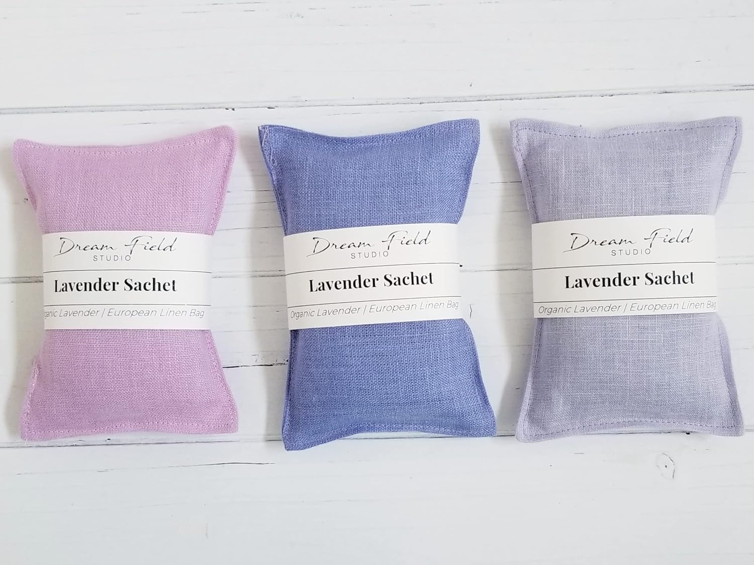 Lavender Drawer Sachets - Set of 3, Organic Linen, Aromatherapy Home Gift | Lavender Shades