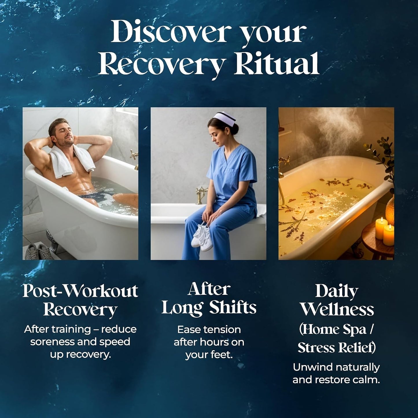 Aromasong Muscle Recovery Bath Soak 3 LB - Natural Bath Salt with Dead Sea Salt, Pure MSM, Magnesium Flakes & Essential Oils for Post Workout Soreness - Made in USA