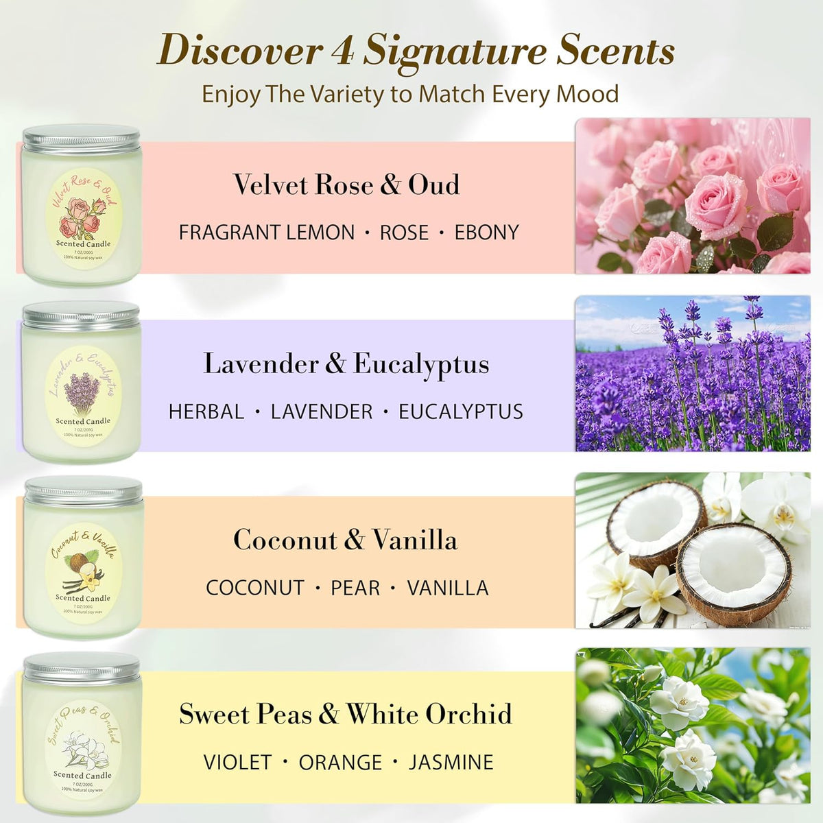 4 Pack Scented Candles Gift Set