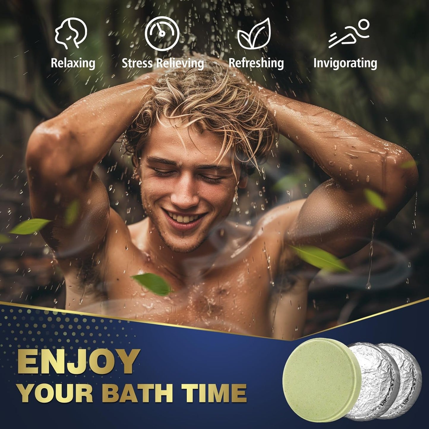 Qivatex Shower Steamers Aromatherapy, Dad Gifts for Fathers Day, Birthday Gifts for Men Teen Boys Husband Boyfriend Him, SPA Self Care Relaxation Stress Relief Natural Essential Oils Bath Bombs